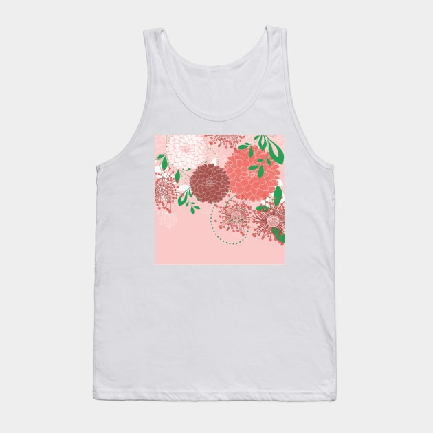 Asian-Inspired Chrysanthemum 3 Tank Top by Makanahele